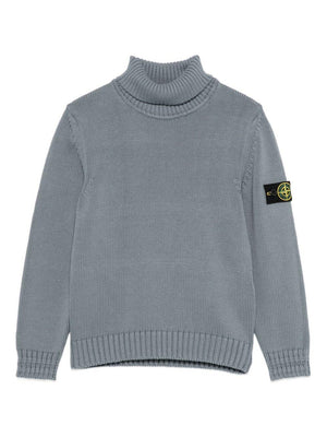 Stone Island Junior grey sweater for boys with logo application