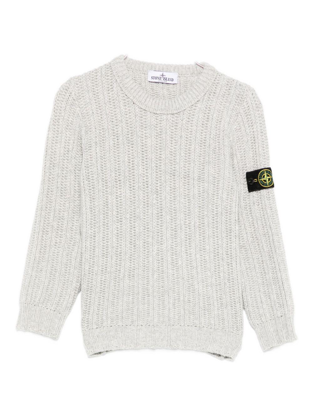 Maglione per bambino Stone Island Junior grigio con logo - Rubino Kids