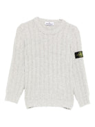 Maglione per bambino Stone Island Junior grigio con logo - Rubino Kids