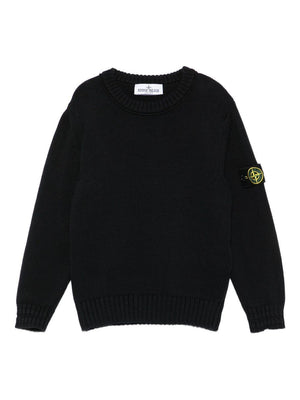 Maglione per bambino Stone Island Junior nero con logo
