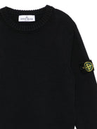 Maglione per bambino Stone Island Junior nero con logo - Rubino Kids