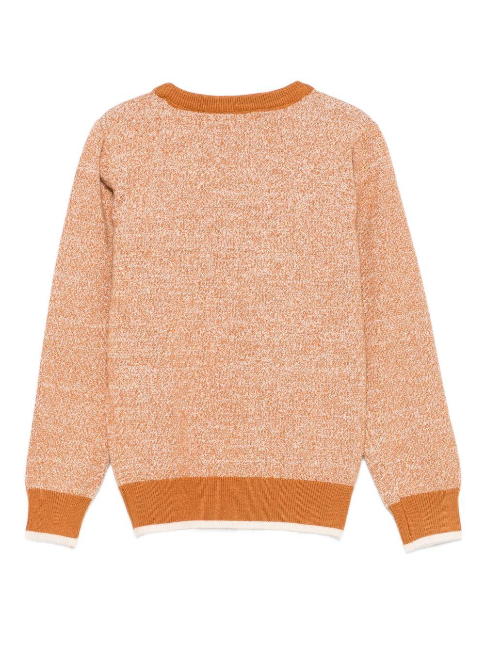 Maglione per bambino Trussardi Junior arancione girocollo con orlo a coste - Rubino Kids