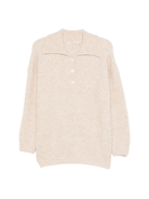 Maglione per donna The New Society beige con colletto a polo - Rubino Kids