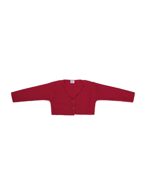Maglione per neonata Baroni rosso con scollo a V
