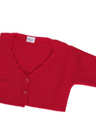 Maglione per neonata Baroni rosso con scollo a V - Rubino Kids