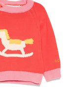 Maglione per neonata Bobo Choses multicolore con motivo cavallo a dondolo - Rubino Kids