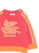 Maglione per neonata ETRO KIDS fucsia con motivo Pegaso - Rubino Kids