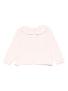 Maglione per neonata Louise Misha rosa con colletto arricciato - Rubino Kids