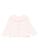 Maglione per neonata Louise Misha rosa con colletto arricciato - Rubino Kids