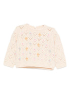 Maglione per neonata Louise Misha rosa con decorazione floreale - Rubino Kids