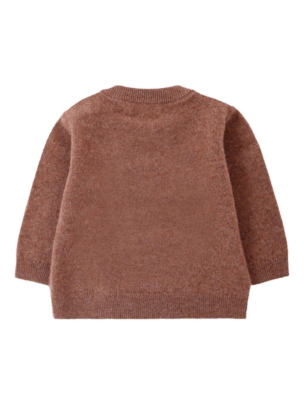 Maglione per neonati Bonpoint in cashmere con motivo ricamato - Rubino Kids