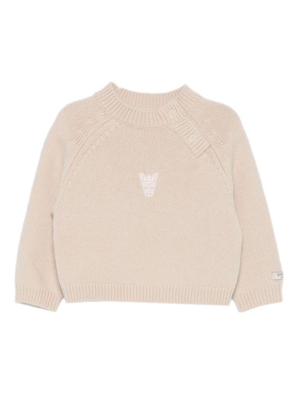 Maglione per neonati Donsje beige con ricamo unicorno - Rubino Kids