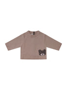 Maglione per neonati Fendi Kids beige con ricamo orsetto sul davanti con logo FF - Rubino Kids