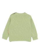 Maglione per neonati Il Gufo verde con applicazione riccio sul fianco - Rubino Kids