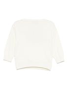 Maglione per neonati Moschino Kids bianco con logo Teddy - Rubino Kids