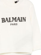 Maglione per neonato Balmain Kids bianco con ricamo - Rubino Kids