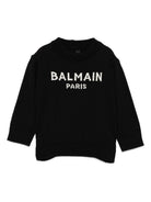 Maglione per neonato Balmain Kids nero con ricamo con logo - Rubino Kids