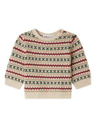 Maglione per neonato Bonpoint beige con motivo Fair Isle - Rubino Kids