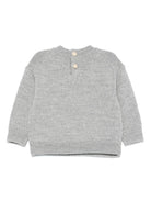 Maglione per neonato Burberry Kids grigio con ricamo sul davanti - Rubino Kids