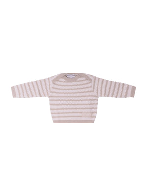 Maglione per neonato Emporio Armani Kids beige con motivo a righe