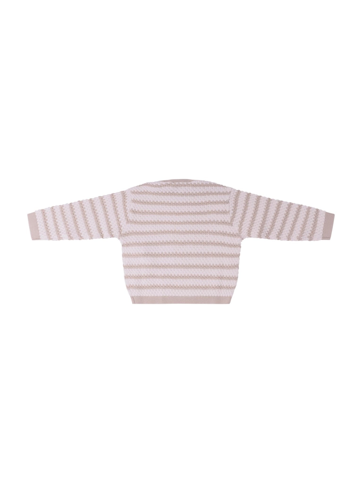 Maglione per neonato Emporio Armani Kids beige con motivo a righe - Rubino Kids