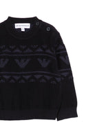 Maglione per neonato Emporio Armani Kids blu con modello aquila - Rubino Kids