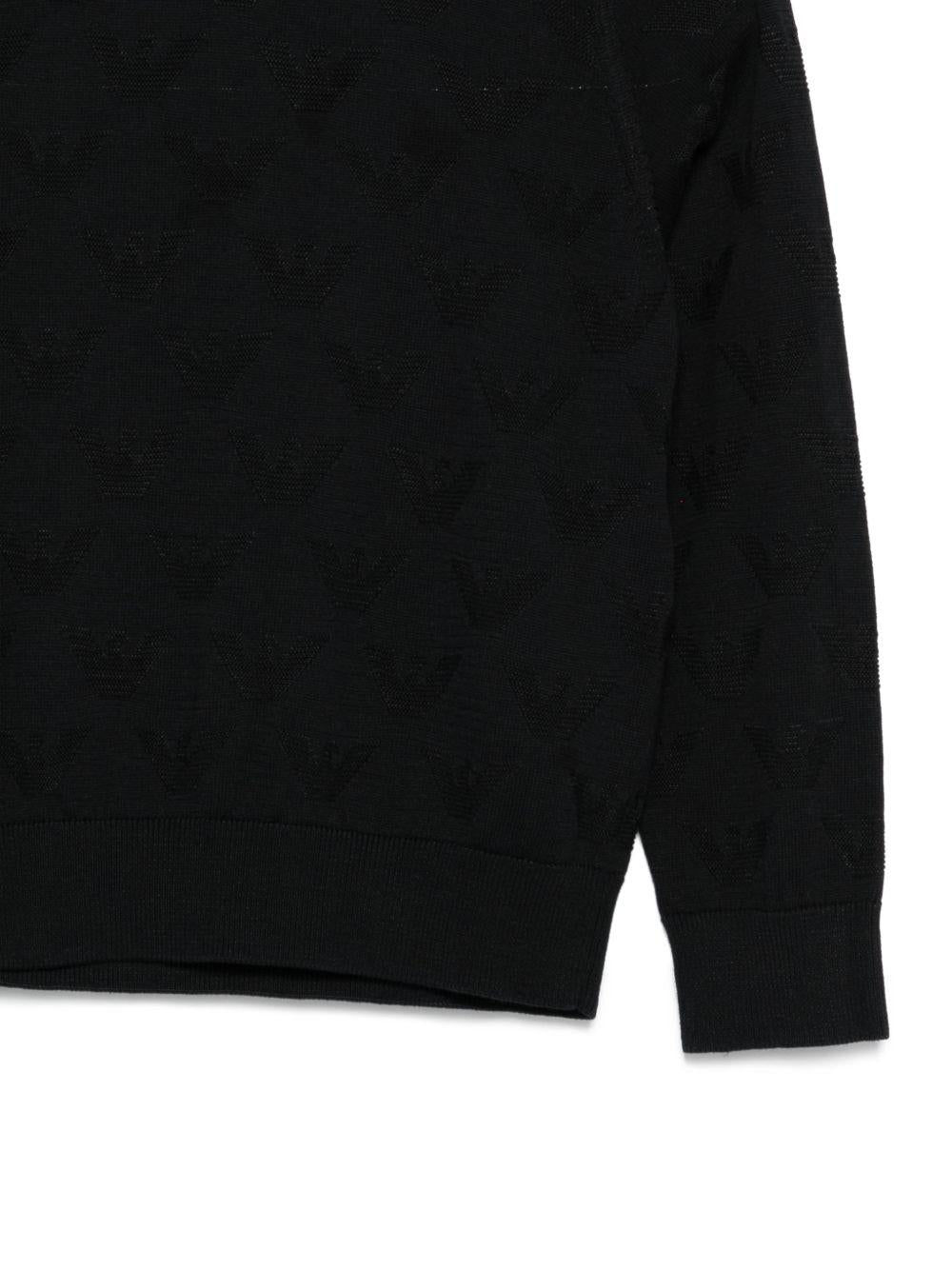 Maglione per neonato Emporio Armani Kids blu con scollo rotondo - Rubino Kids