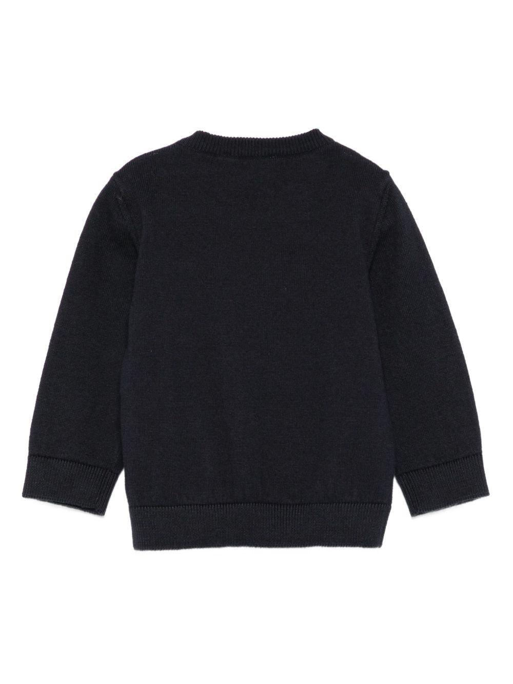 Maglione per neonato Emporio Armani Kids blu navy con bottoni - Rubino Kids