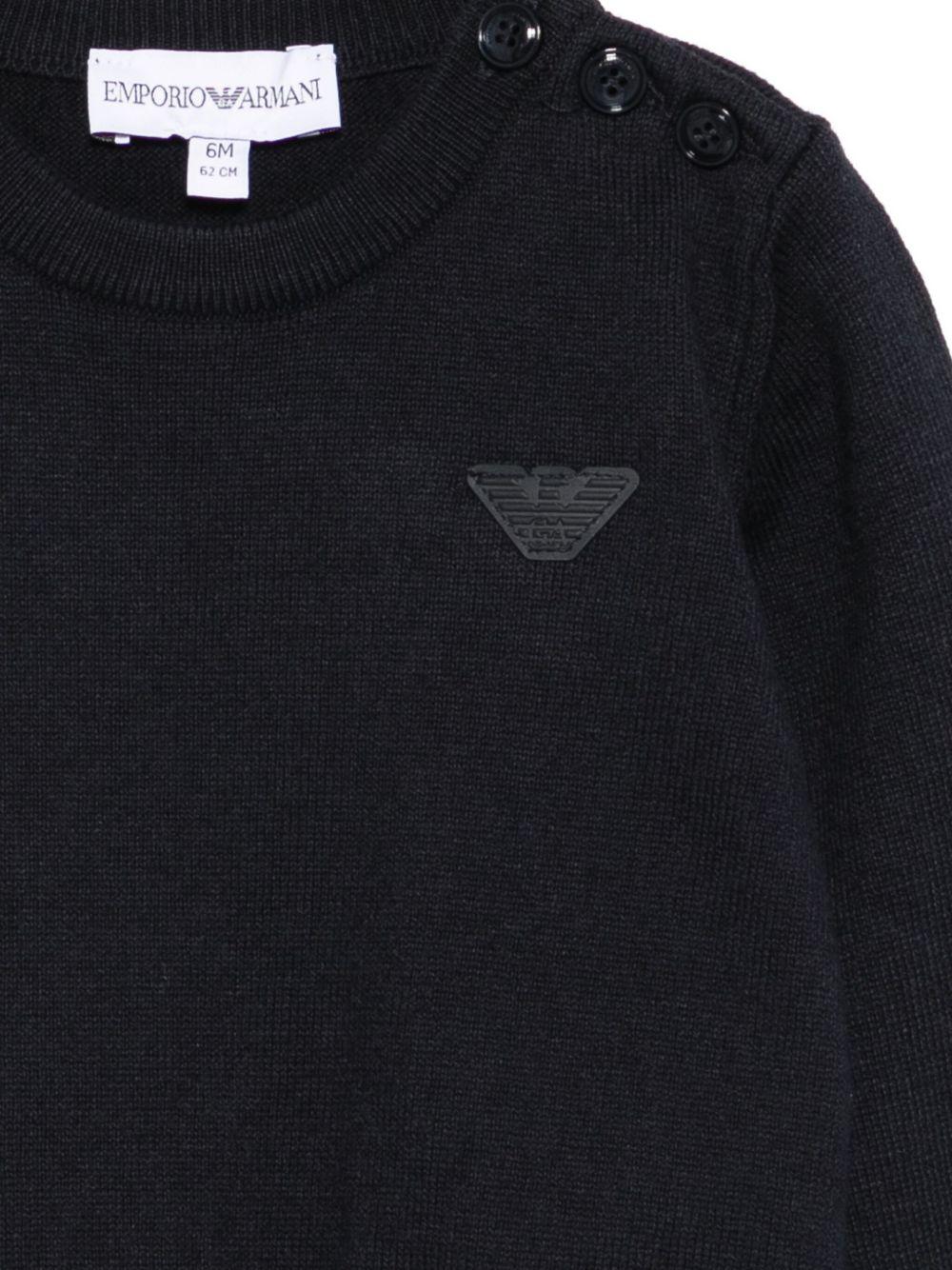 Maglione per neonato Emporio Armani Kids blu navy con bottoni - Rubino Kids