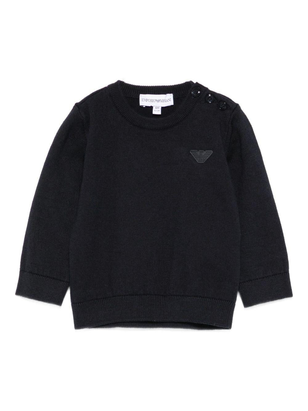 Maglione per neonato Emporio Armani Kids blu navy con bottoni - Rubino Kids