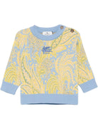 Maglione per neonato ETRO Kids azzurro con motivo Paisley - Rubino Kids