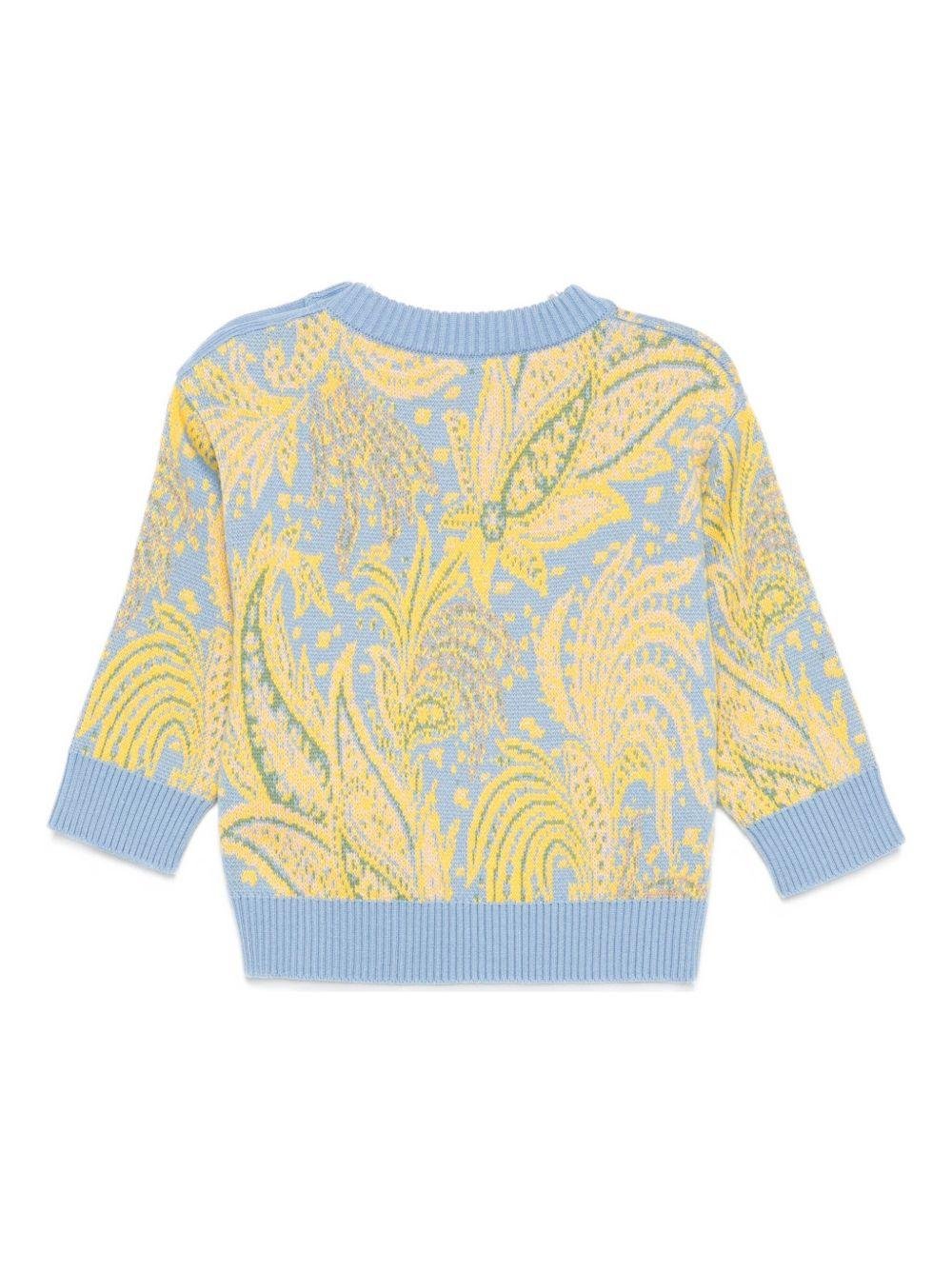 Maglione per neonato ETRO Kids azzurro con motivo Paisley - Rubino Kids