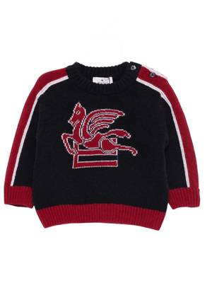 Maglione per neonato ETRO KIDS blu con motivo Pegaso