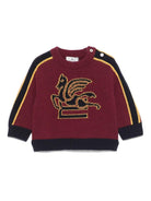 Maglione per neonato ETRO KIDS bordeaux con motivo Pegaso - Rubino Kids