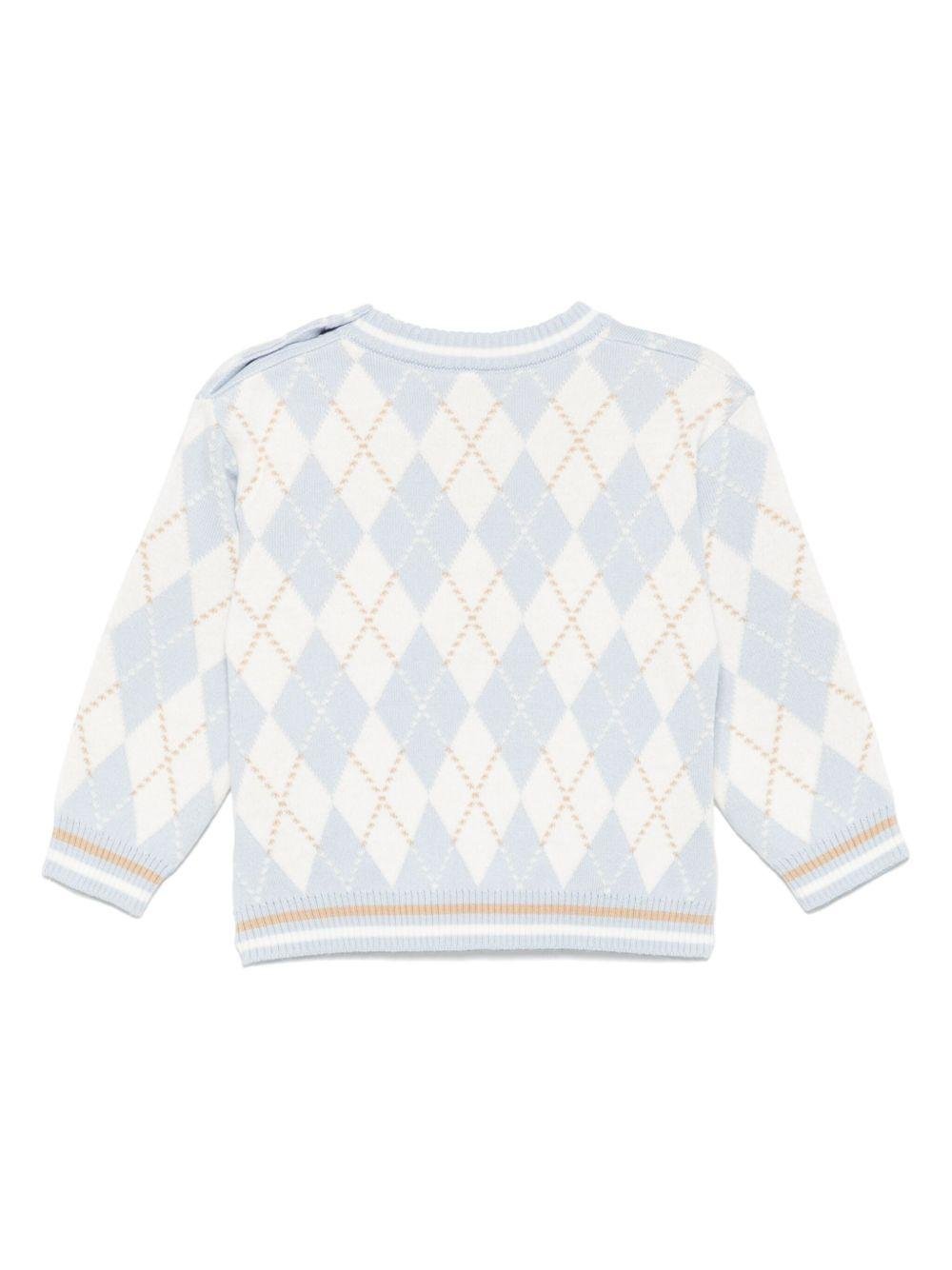 Maglione per neonato Fendi Kids azzurro con ricamo - Rubino Kids