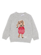 Maglione per neonato Il Gufo grigio con ricamo cagnolino - Rubino Kids