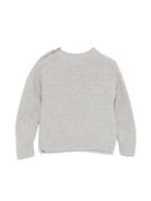 Maglione per neonato Il Gufo grigio in lana vergine con ricamo leone - Rubino Kids