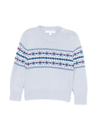 Maglione per neonato Mariella Ferrari azzurro con decorazione ricamata - Rubino Kids