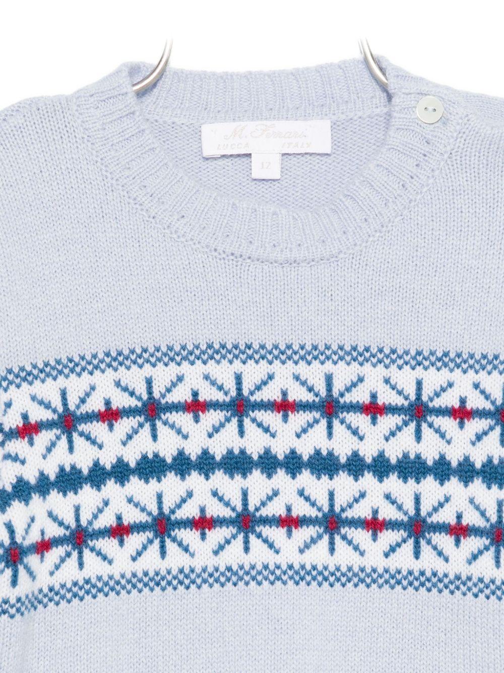 Maglione per neonato Mariella Ferrari azzurro con decorazione ricamata - Rubino Kids