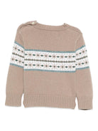 Maglione per neonato Mariella Ferrari beige con decorazione ricamata - Rubino Kids