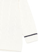Maglione per neonato Moncler Enfant bianco con finiture a trecce - Rubino Kids