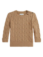 Maglione per neonato Polo Ralph Lauren Kids beige con motivo frontale a trecce - Rubino Kids