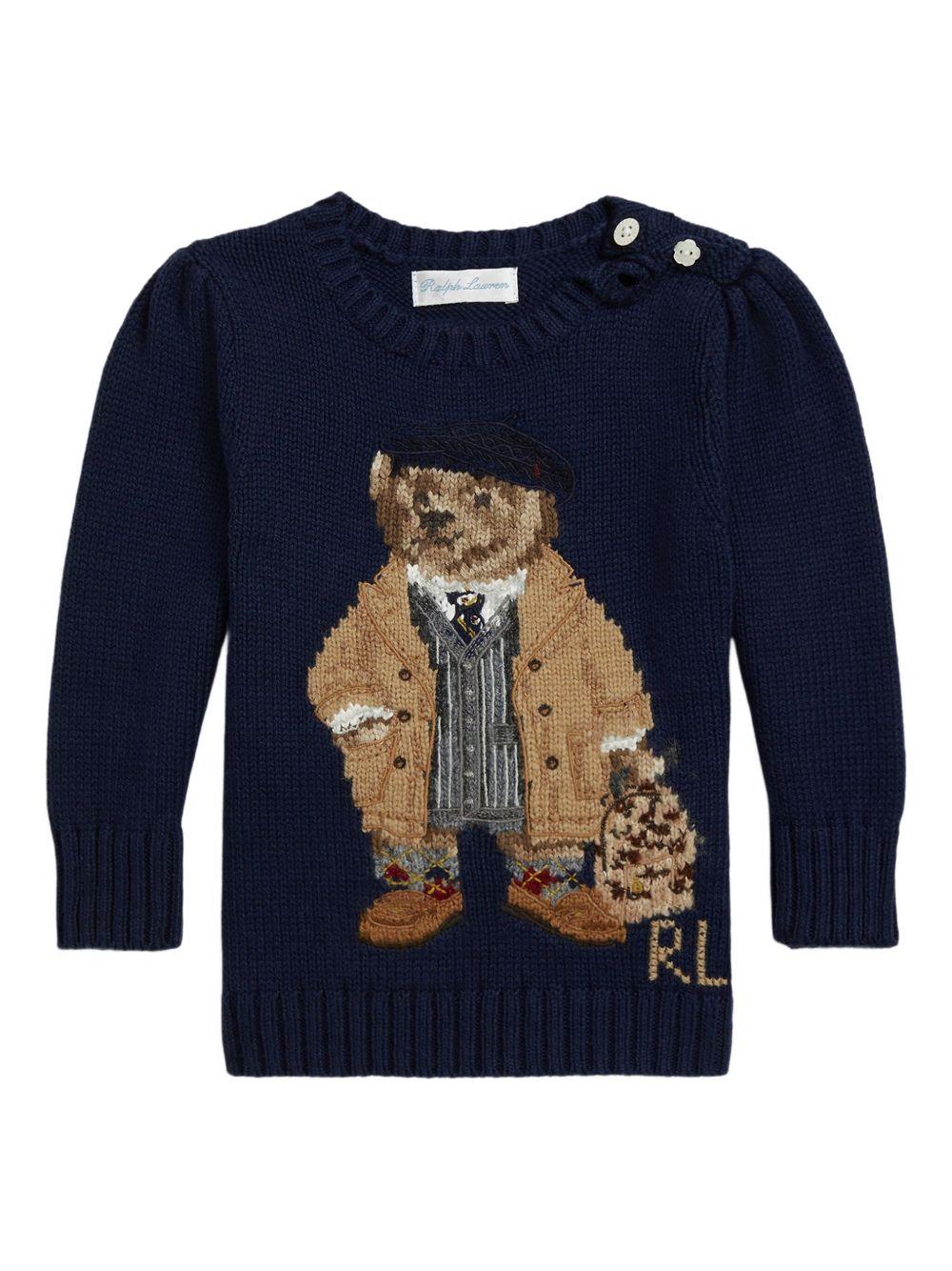 Maglione per neonato Polo Ralph Lauren Kids con motivo Polo Bear - Rubino Kids