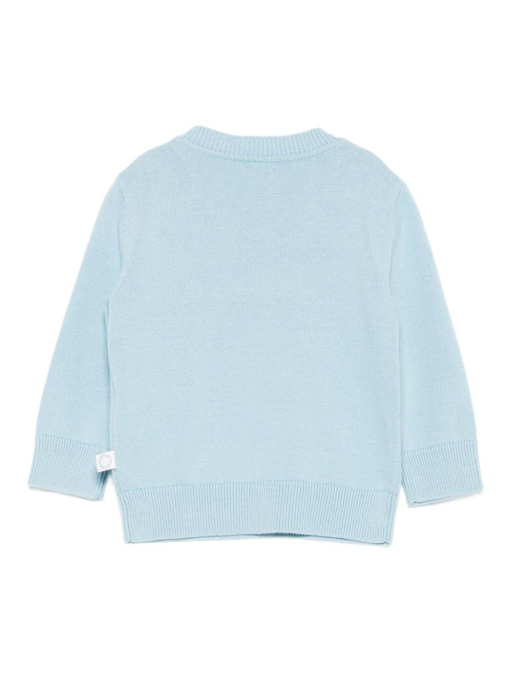 Maglione per neonato Stella McCartney Kids azzurri con ricamo scoiattolo - Rubino Kids