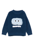 Maglione per neonato Stella McCartney Kids blu con faccia di mostro - Rubino Kids