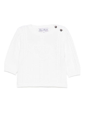 Maglione per neonato Tartine Et Chocolate bianco con maglia a trecce
