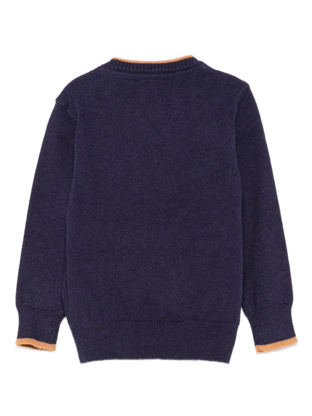 Maglione per neonato TRUSSARDI JUNIOR blu con dettaglio a righe - Rubino Kids