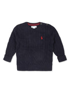 Maglione Polo Pony per neonato Polo Ralph Lauren Kids blu con maglia intrecciata - Rubino Kids