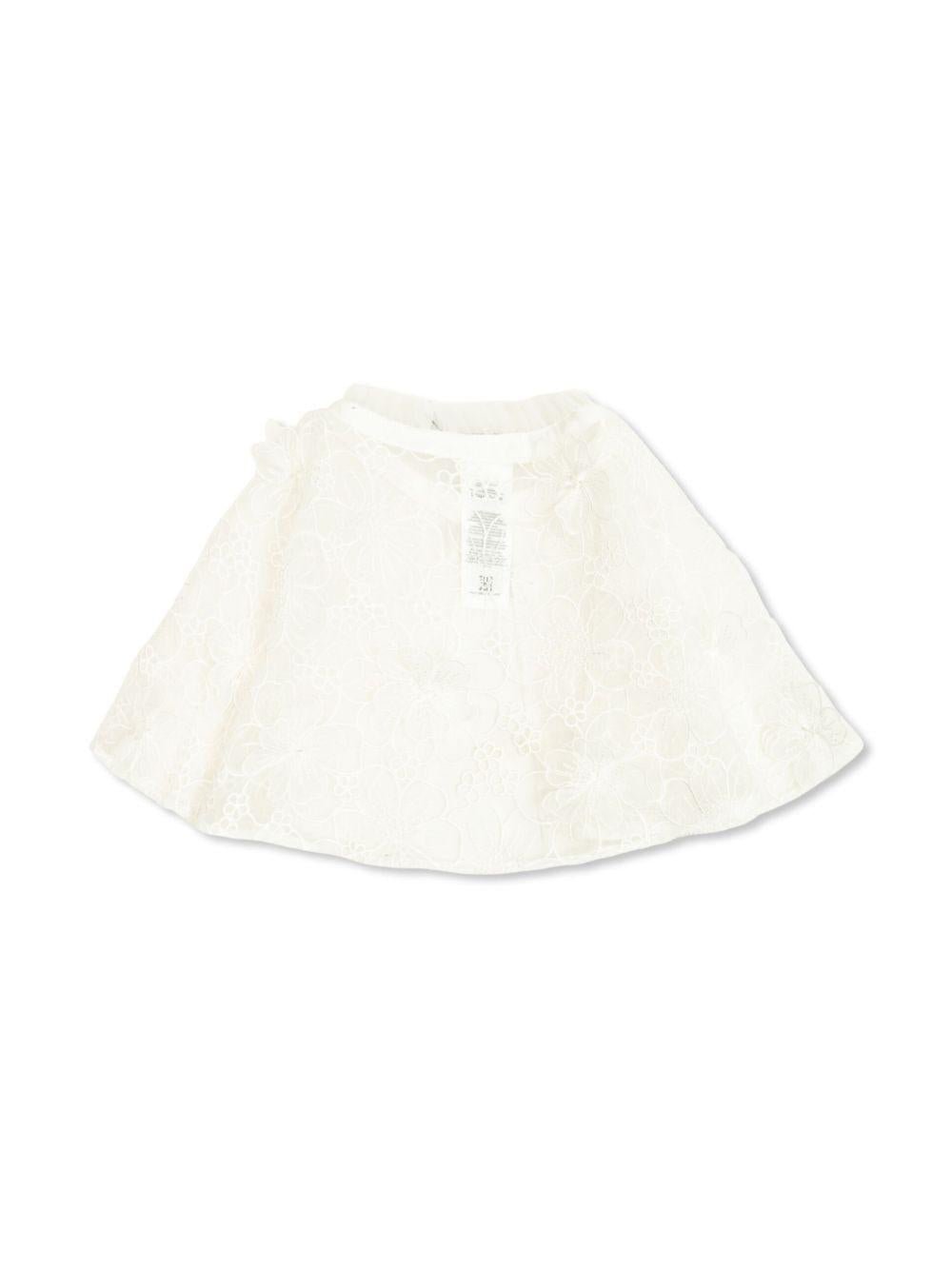 Mantella per bambina Self - Portrait Kids bianco a fiori - Rubino Kids