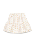 Minigonna con stampa cuore per bambina Moschino Kids bianca con orlo increspato - Rubino Kids